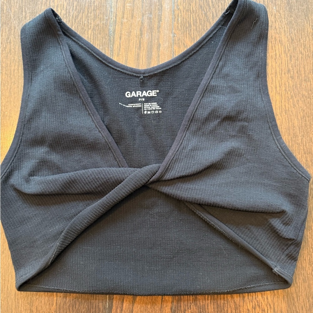 Garage Black Twist Front Crop Top Juniors size small - Picture 2 of 5